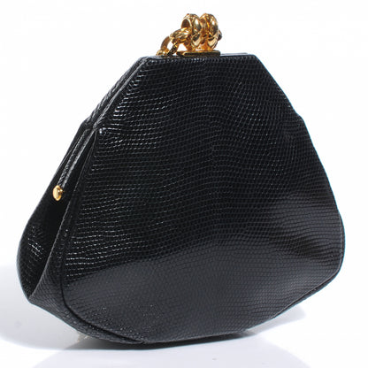 Chanel Lizard Tear Drop Evening Bag Black 3 of 8