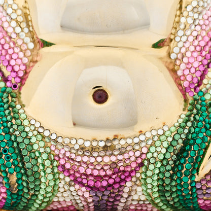 Judith Leiber Swarovski Crystal Buddha Minaudiere Clutch Gold 11 of 16