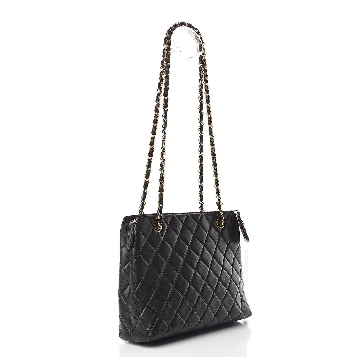 Lambskin Quilted Shoulder Bag Black