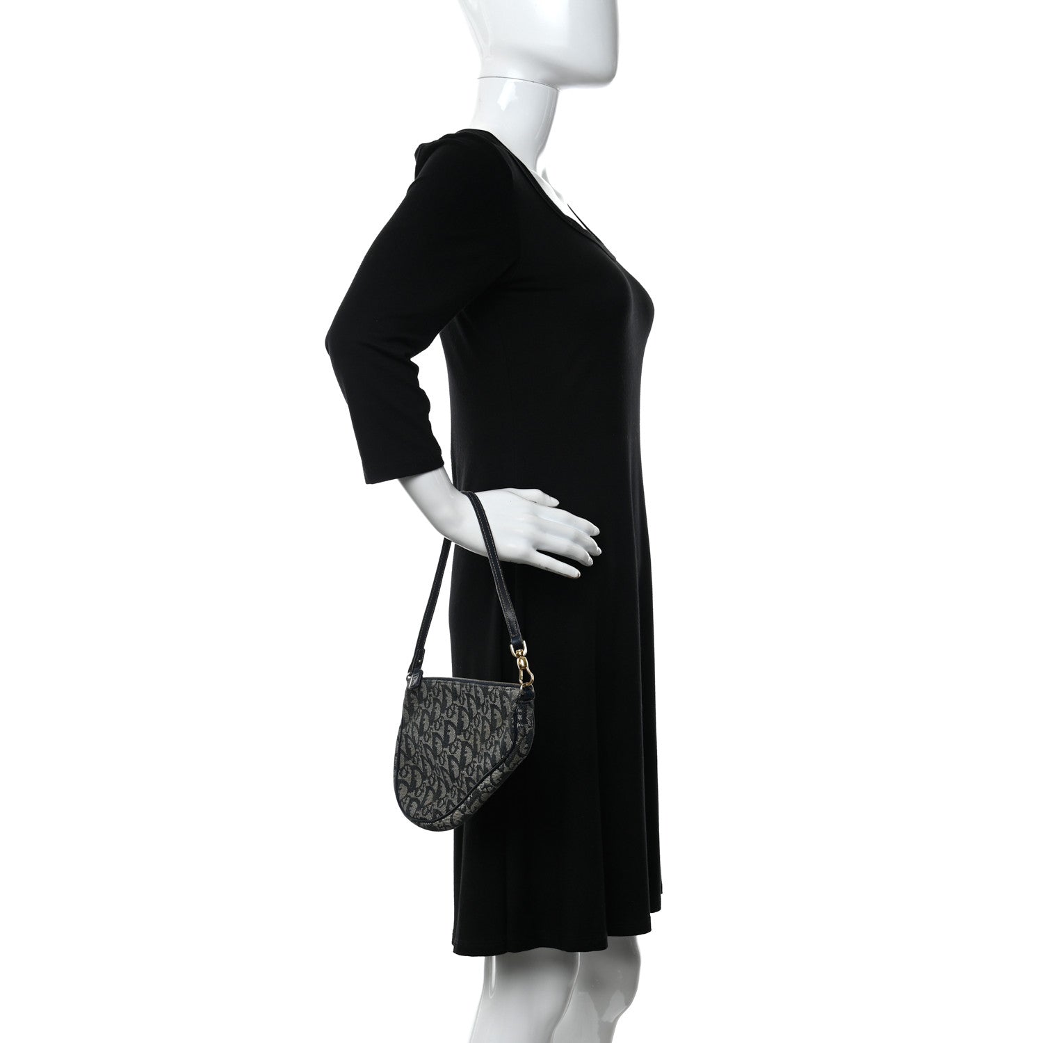Christian Dior Monogram Mini Saddle Pochette Black 2 of 6