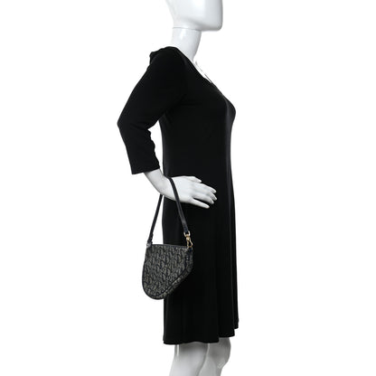 Christian Dior Monogram Mini Saddle Pochette Black 2 of 6