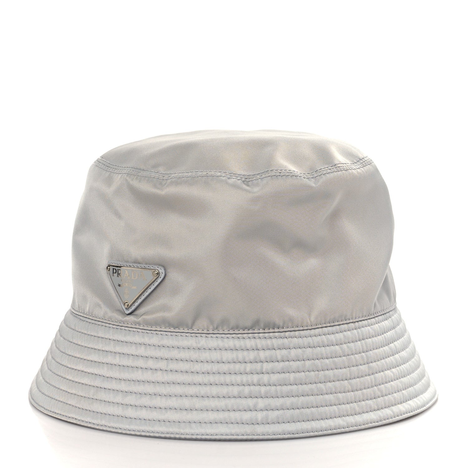 Prada Re-Nylon Metal Triangle Logo Womens Bucket Hat M Fiordaliso 1 of 7