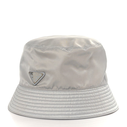 Prada Re-Nylon Metal Triangle Logo Womens Bucket Hat M Fiordaliso 1 of 7