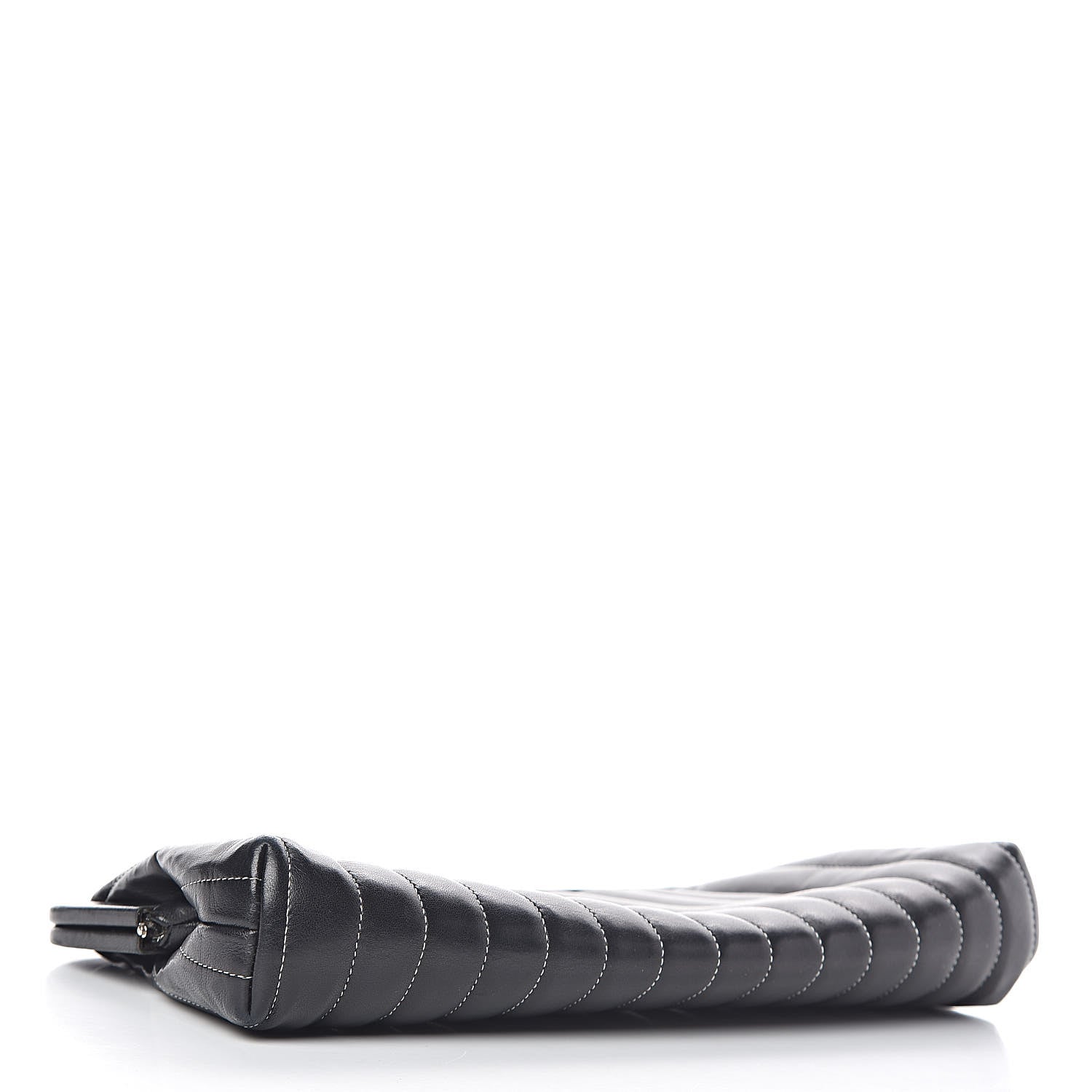 Chanel Lambskin Vertical Quilted Mademoiselle Clutch Black 4 of 7