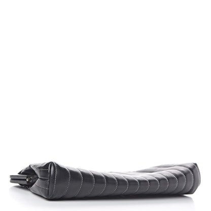 Chanel Lambskin Vertical Quilted Mademoiselle Clutch Black 4 of 7