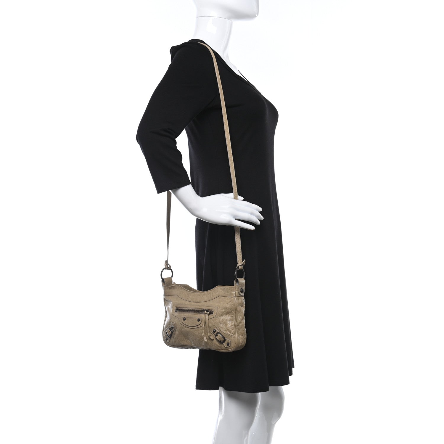 Balenciaga Agneau Classic Hardware Hip Beige Latte 2 of 9