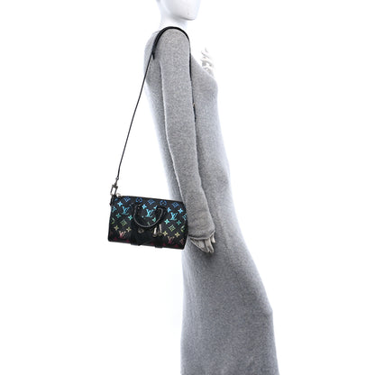 Louis Vuitton Monogram Iridescent Keepall Bandouliere 25 Black 2 of 10