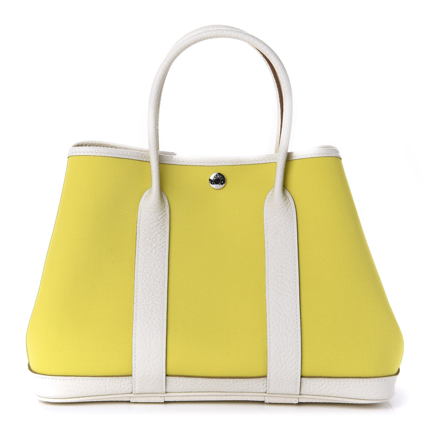 Hermes Toile Officier Vache Country Garden Party 30 TPM Lime White 1 of 11