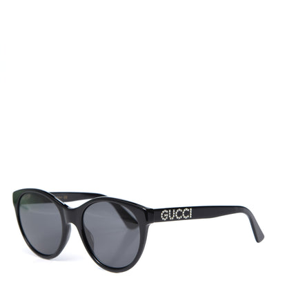 Gucci Round Frame Crystal Sunglasses GG 0419S Black 1 of 8