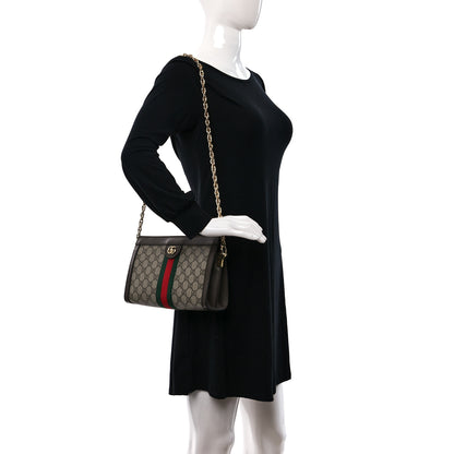 Gucci GG Supreme Monogram Web Small Ophidia Chain Shoulder Bag Brown 2 of 9