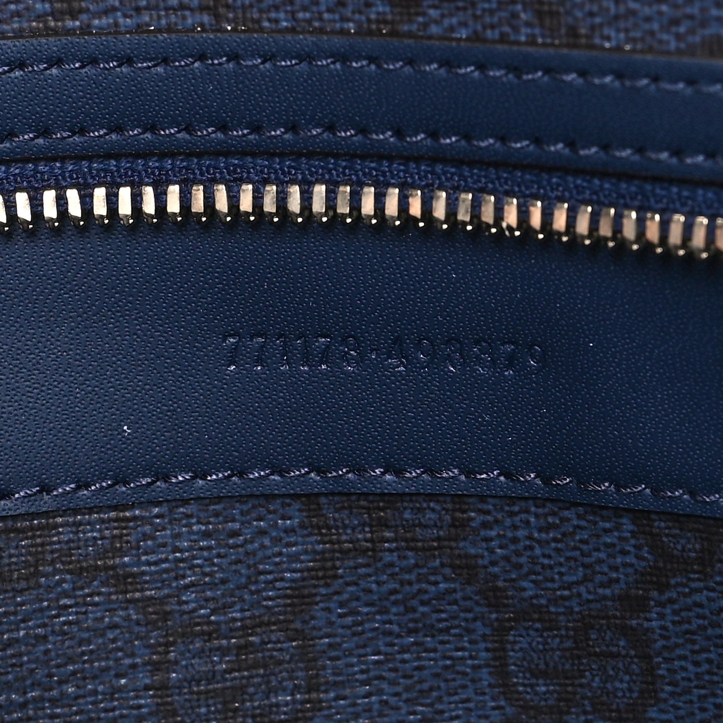 Canvas Calfskin Gucci Print Logo Large Duffle Bag Blue