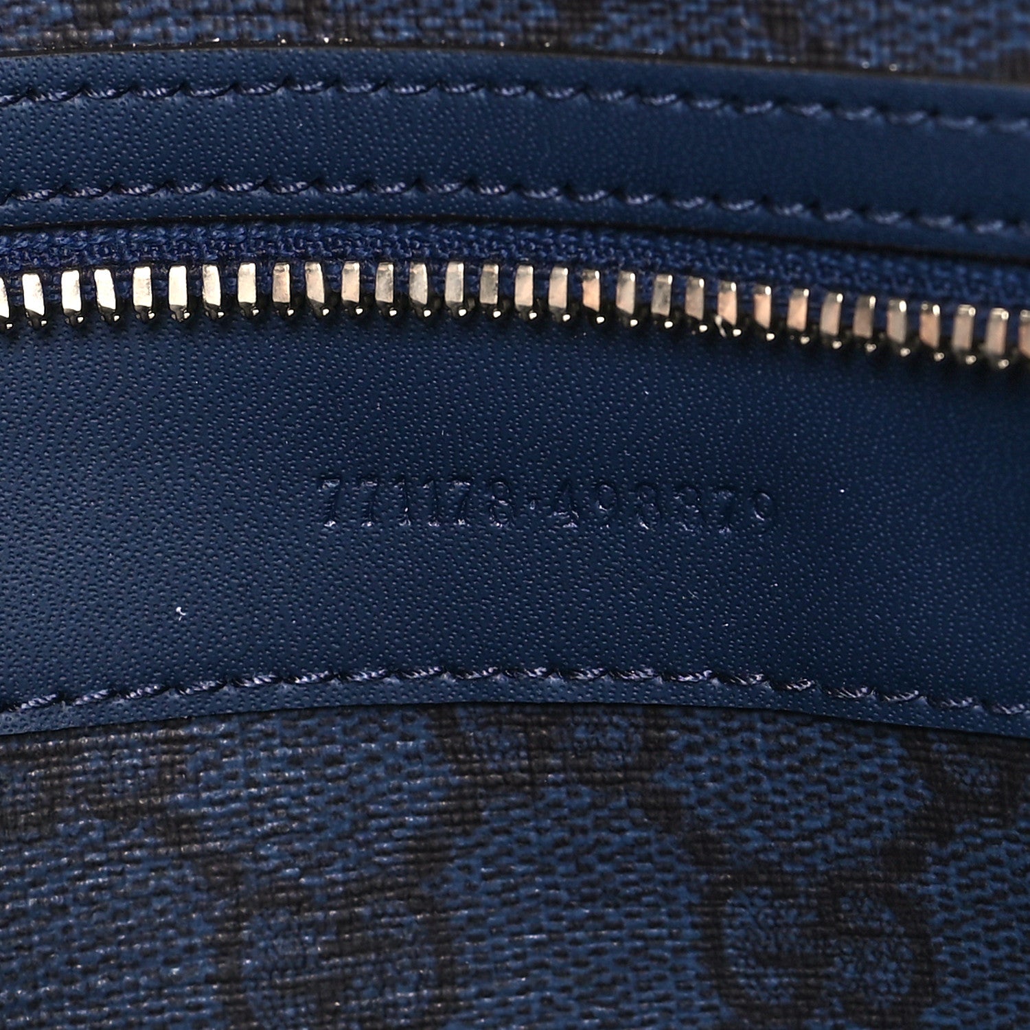 Gucci Canvas Calfskin Gucci Print Logo Large Duffle Bag Blue 6 of 11