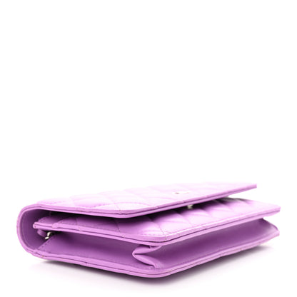 Chanel Lambskin Quilted Wallet On Chain WOC Purple 4 of 12