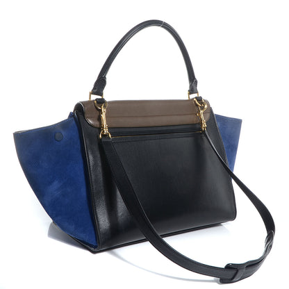 Celine Smooth Calfskin Suede Medium Tri-Color Trapeze Cobalt 3 of 10