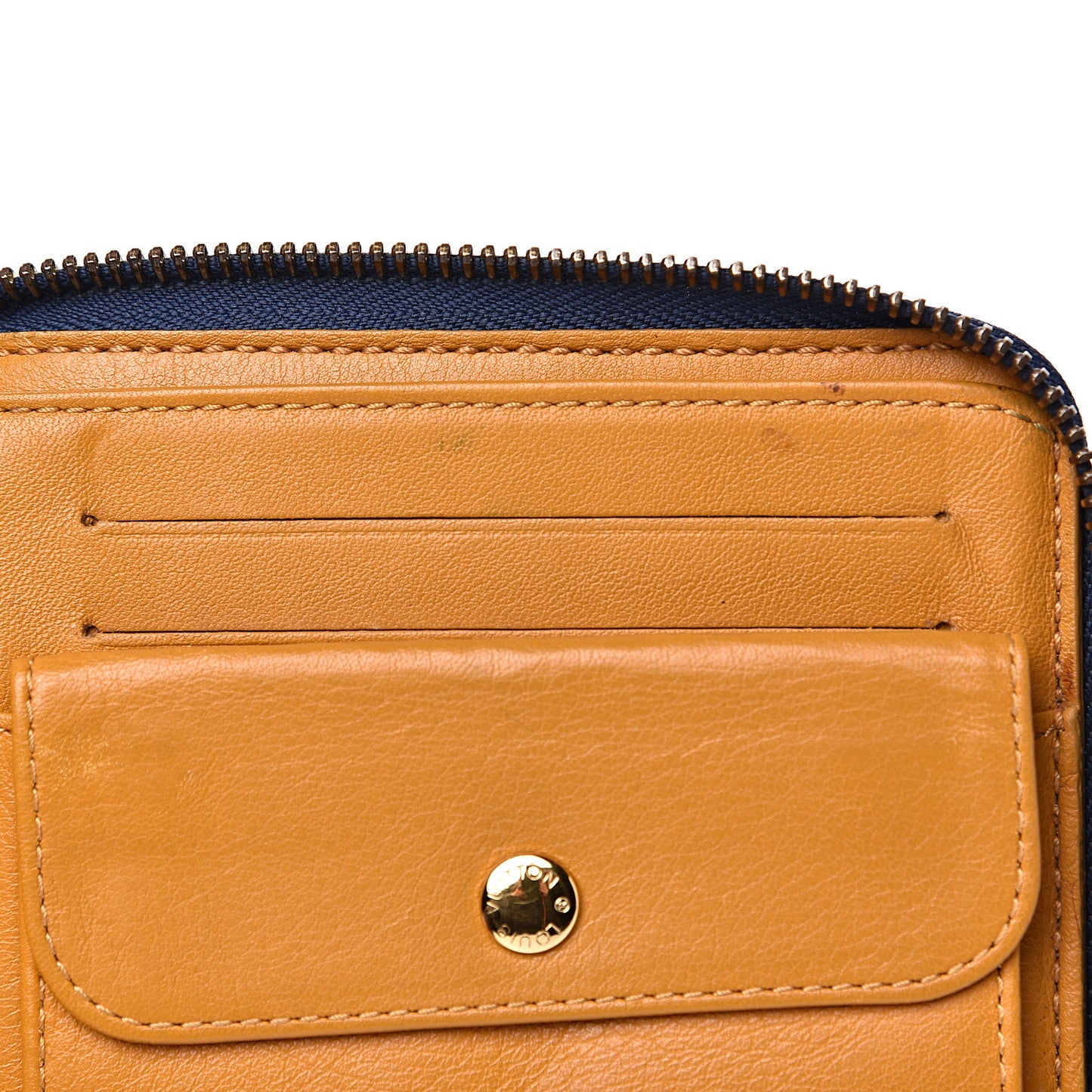Denim Zip Compact Wallet Blue