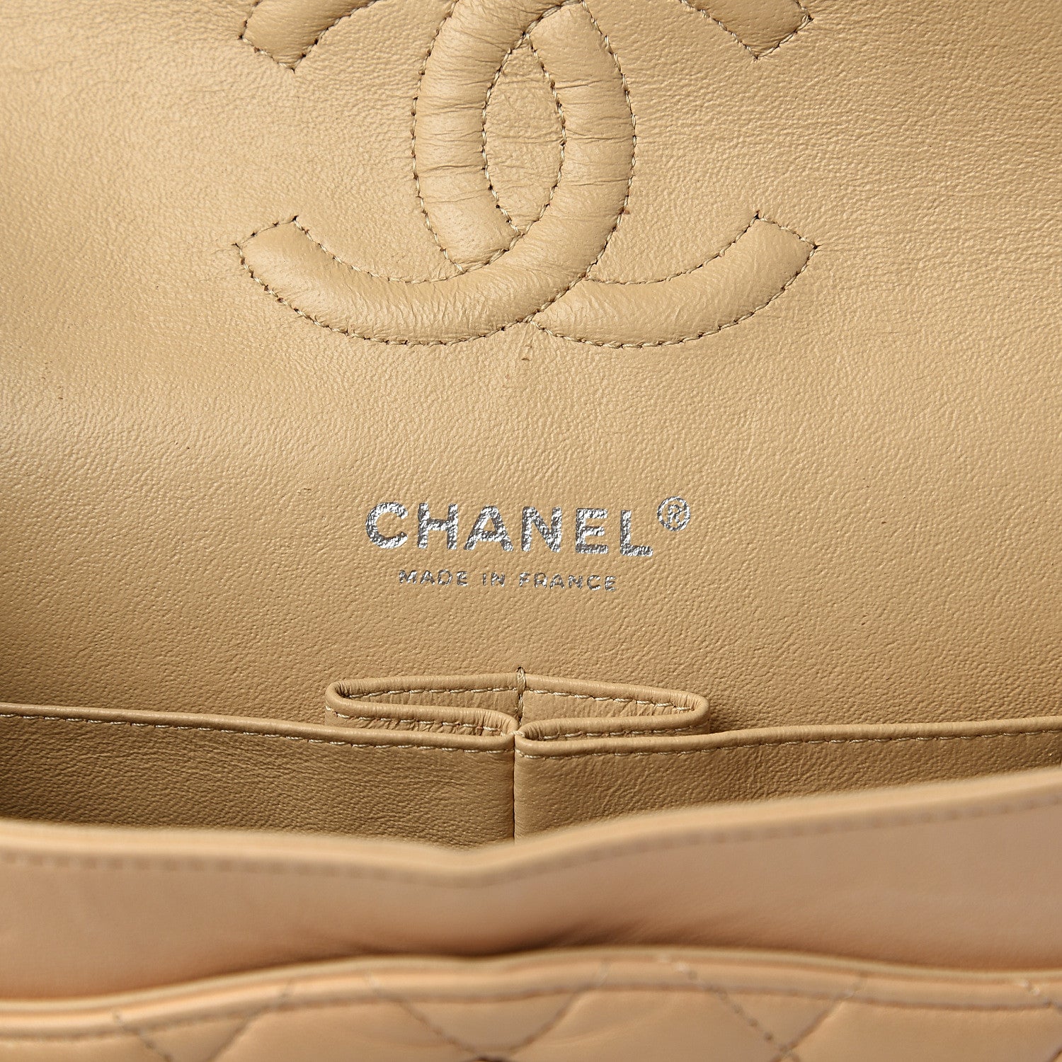 Chanel Lambskin Quilted Medium Double Flap Beige Clair 5 of 14