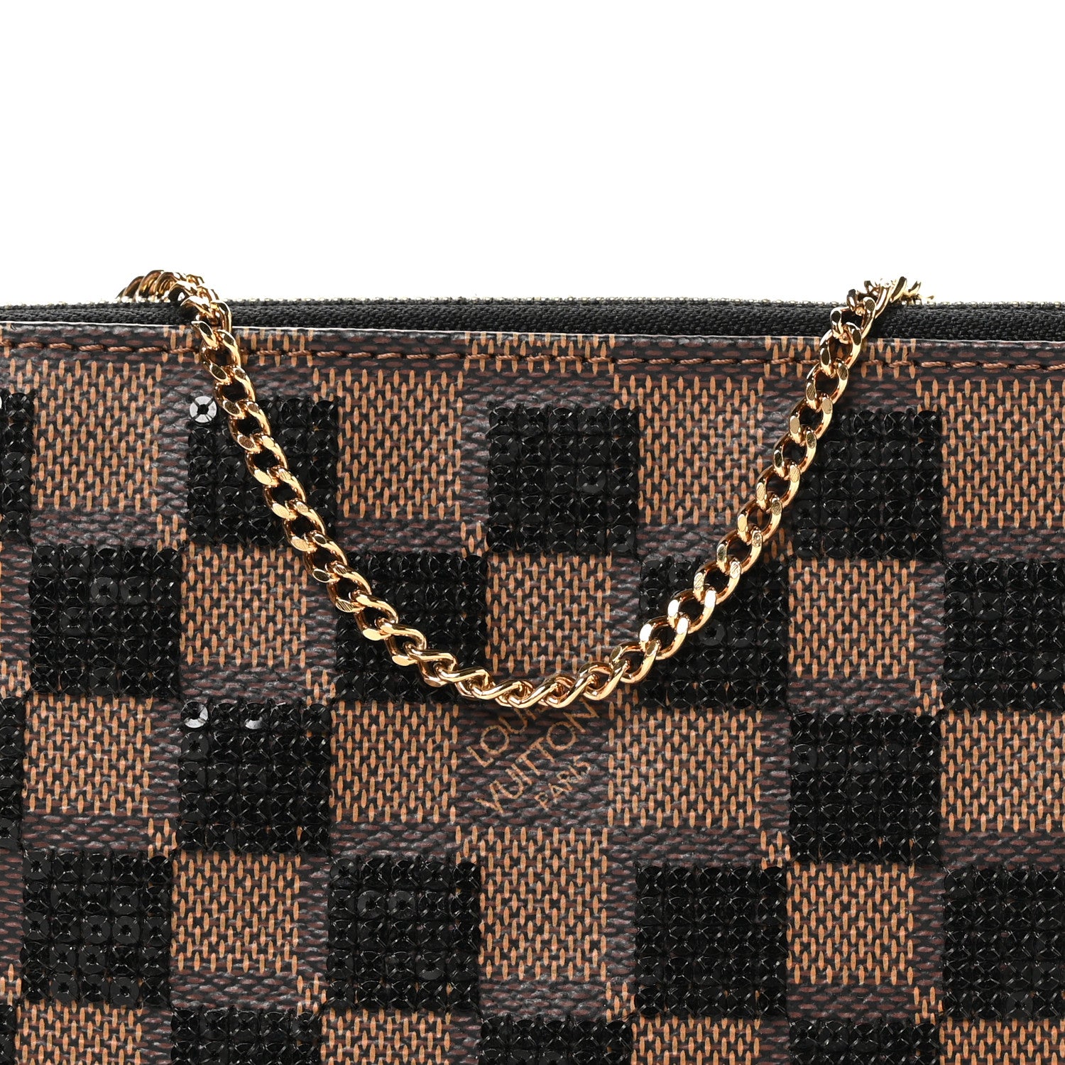 Louis Vuitton Damier Paillettes Mini Pochette Accessories Black 9 of 9