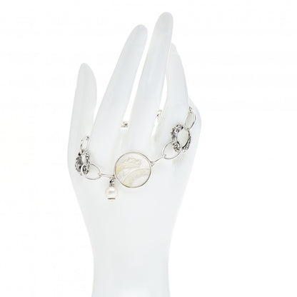 John Hardy Sterling Silver Pearl Mother of Pearl Naga Dragon Link Bracelet 2 of 4
