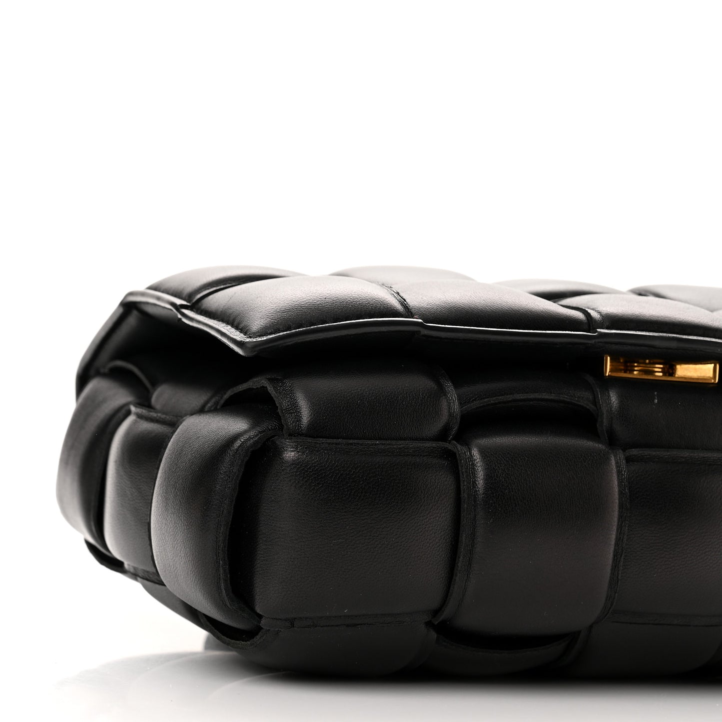 Nappa Maxi Intreccio Padded Cassette Crossbody Bag Black