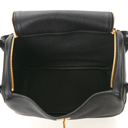 Hermes Taurillon Clemence Lindy 26 Black 5 of 11