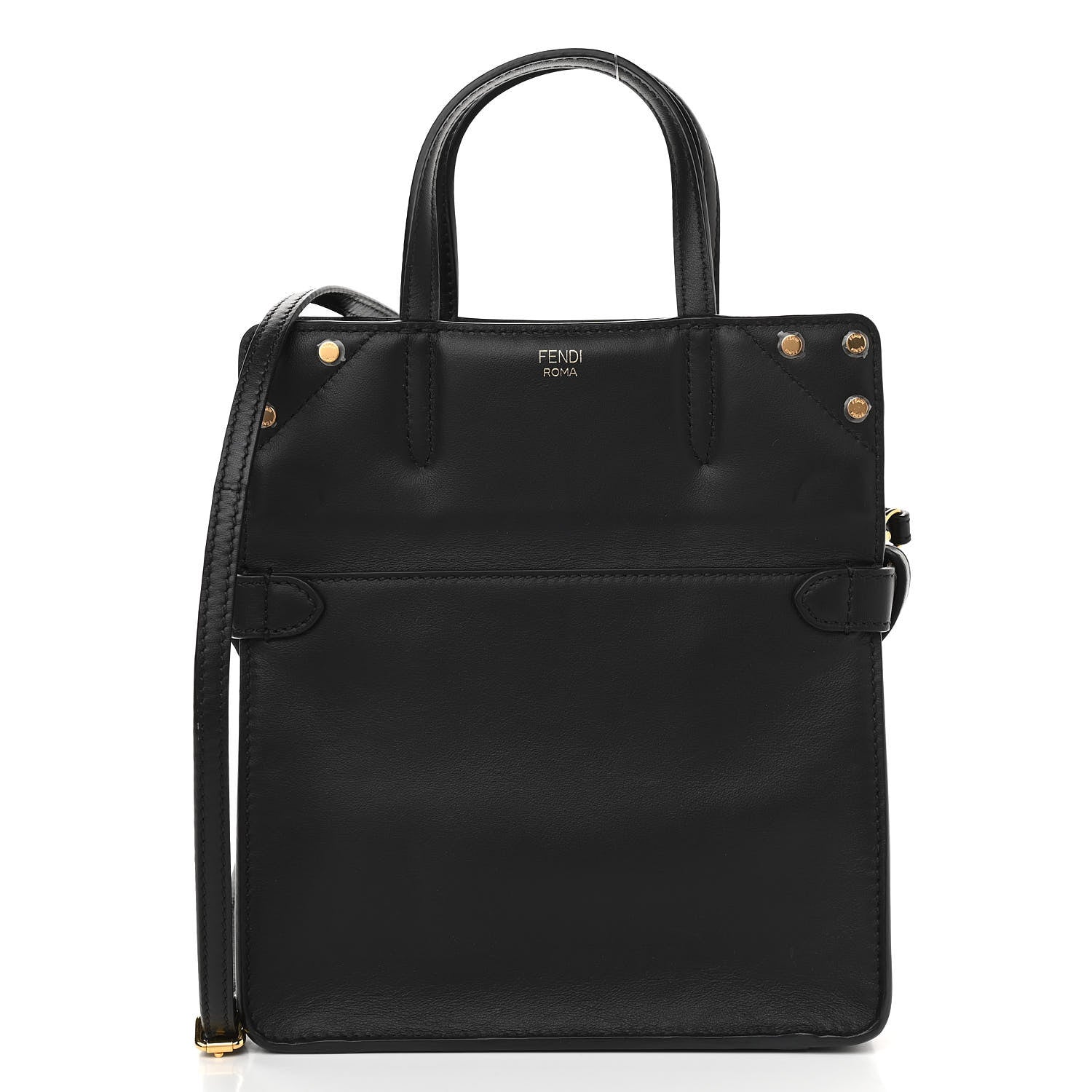 Fendi Vitello Grace Matte Small Flip Tote Black 2 of 13