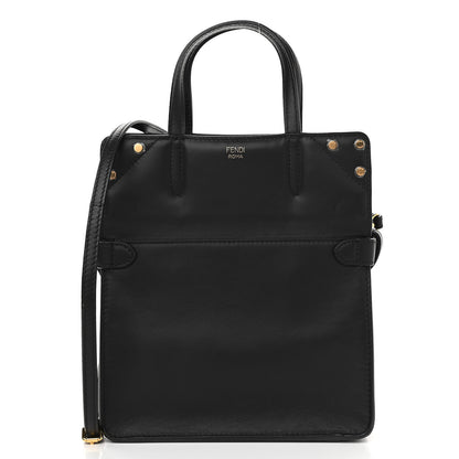 Fendi Vitello Grace Matte Small Flip Tote Black 2 of 13