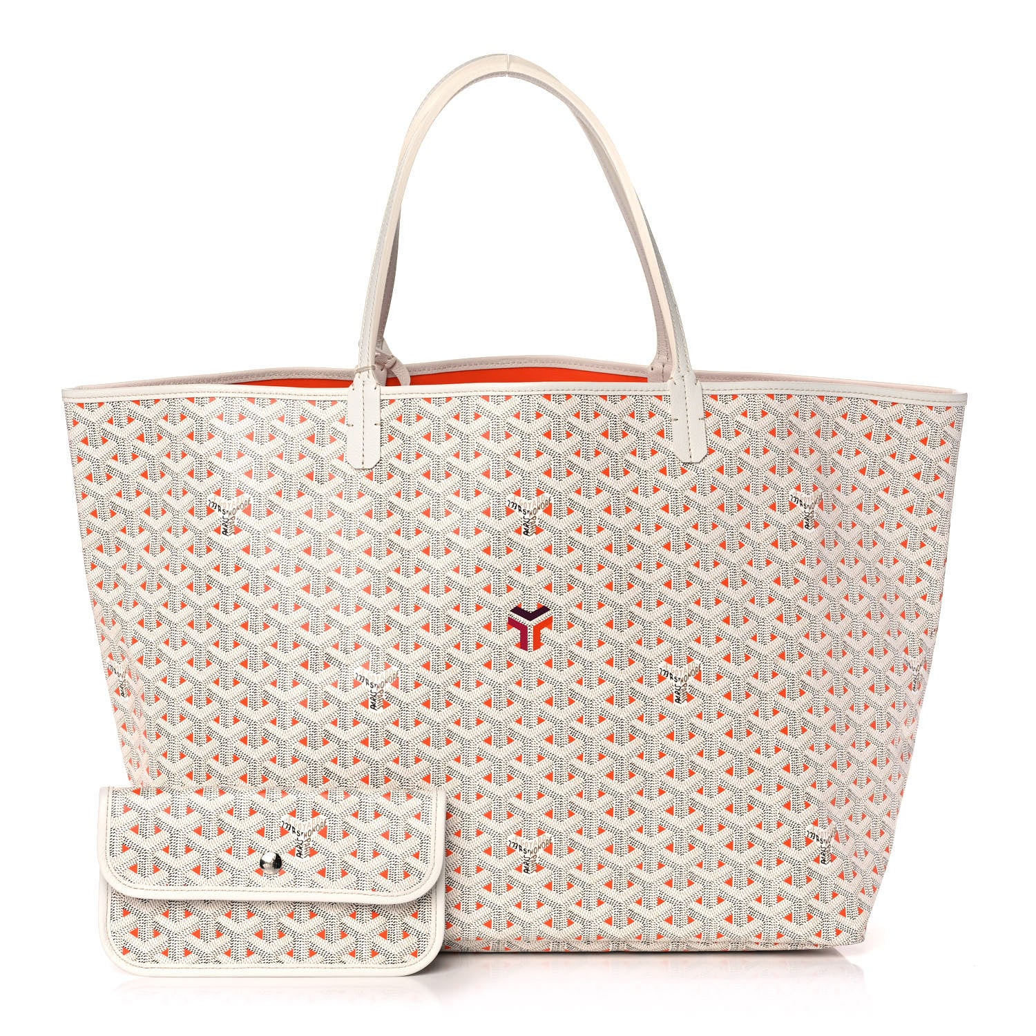 Goyard Goyardine Saint Louis Claire Voie GM White Orange 1 of 14