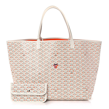 Goyard Goyardine Saint Louis Claire Voie GM White Orange 1 of 14