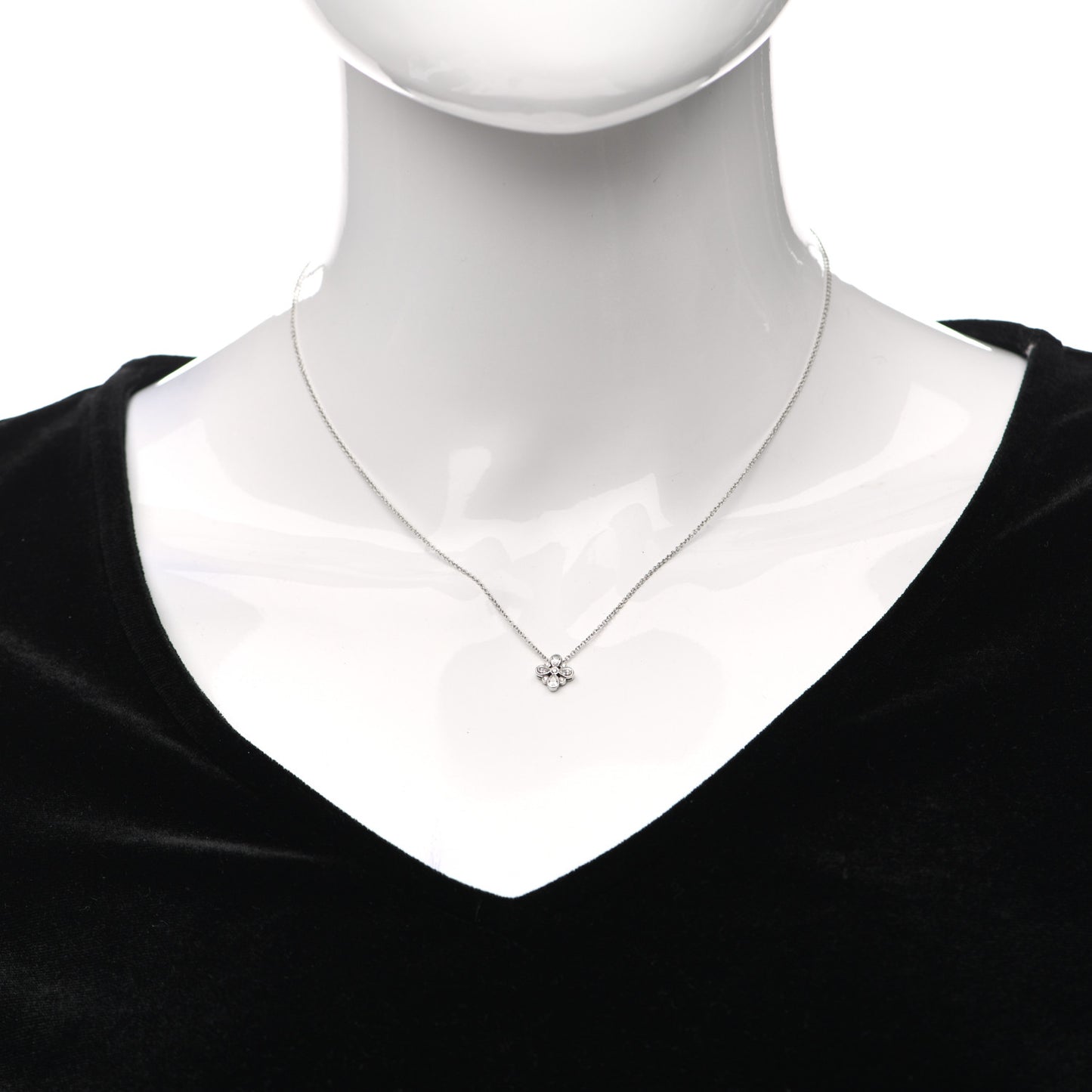 Platinum Diamond Enchant Flower Pendant Necklace