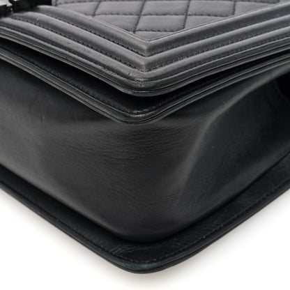 Chanel Calfskin Quilted Medium Boy Flap So Black 10 of 10