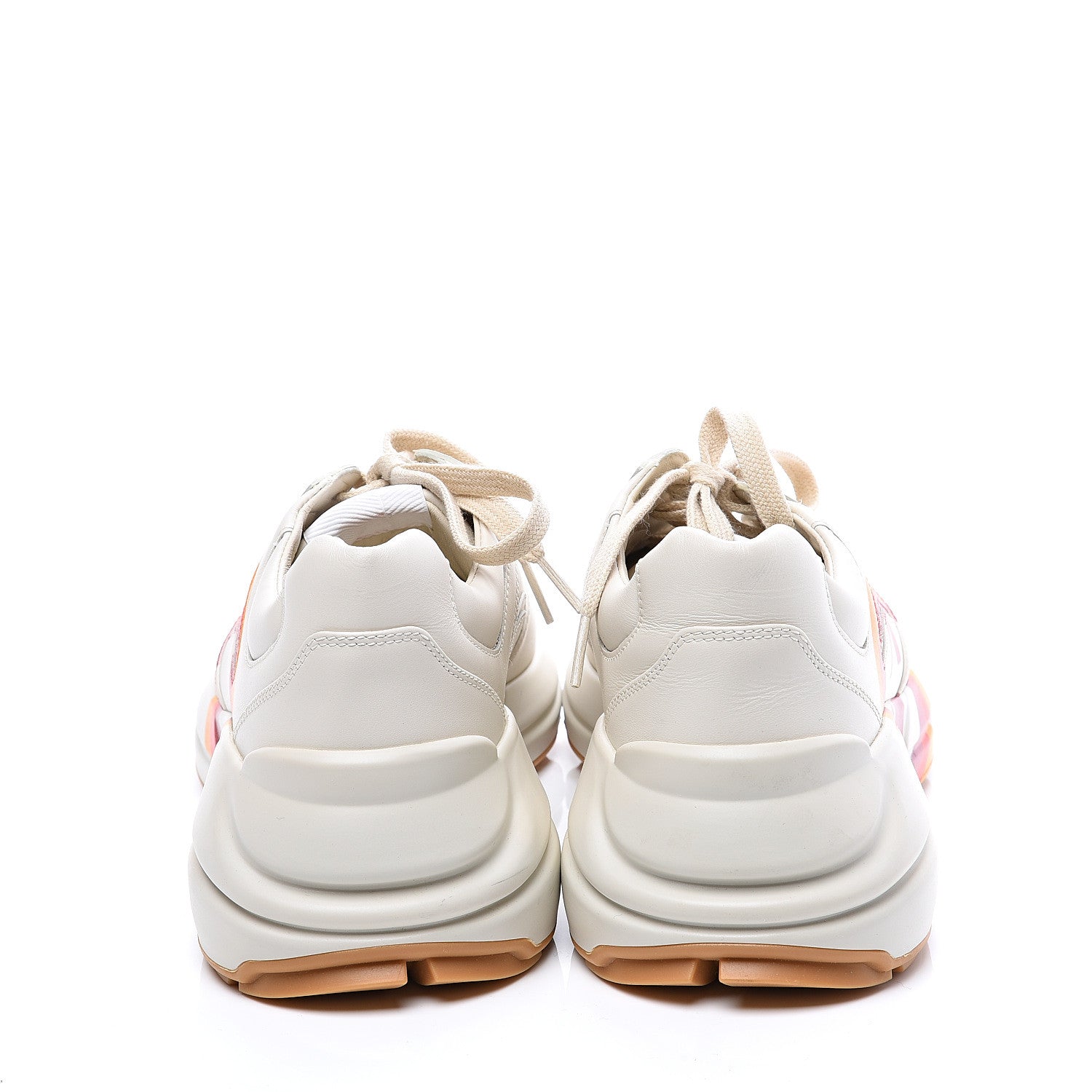 Gucci Calfskin Interlocking G Heart Womens Rhyton Sneakers 38 Mystic White 7 of 10