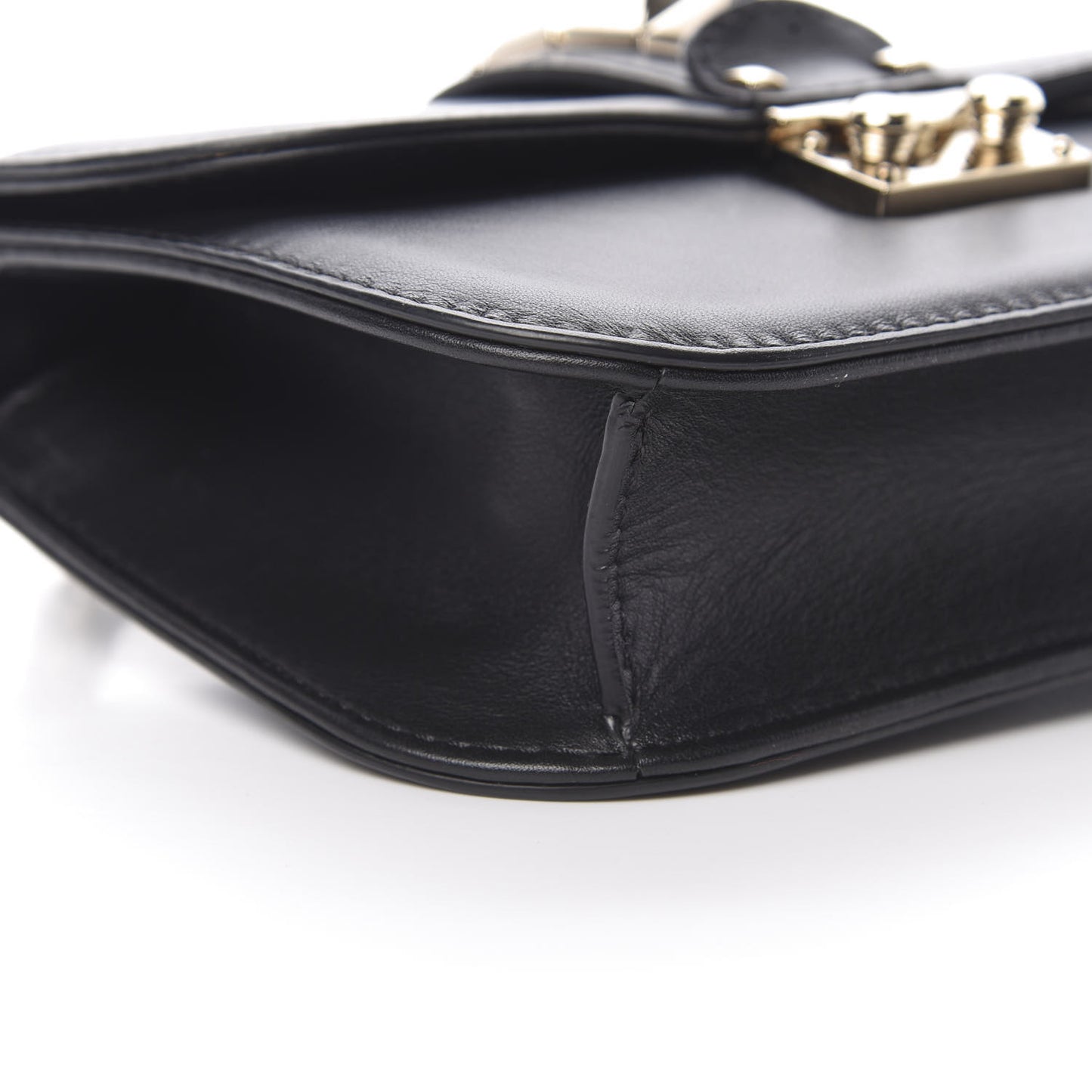 Vitello Small Glam Lock Rockstud Flap Black