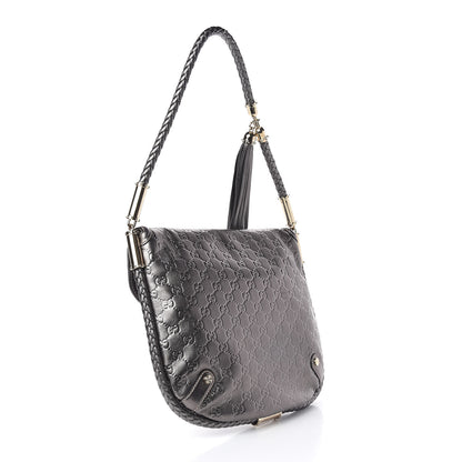 Gucci Guccissima Britt Tassel Shoulder Bag Gunmetal 3 of 10