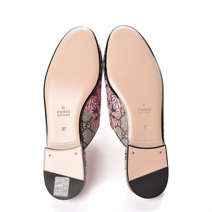 Gucci GG Supreme Monogram Bengal Womens Princetown Slippers 37 Beige Crop Pink 5 of 8