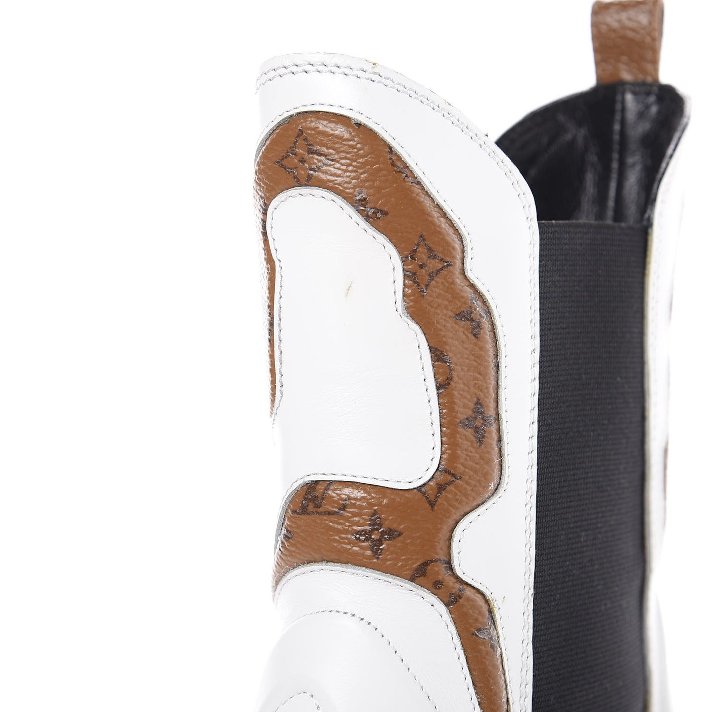 Calfskin Reverse Monogram Fireball Ankle Boots 39 White