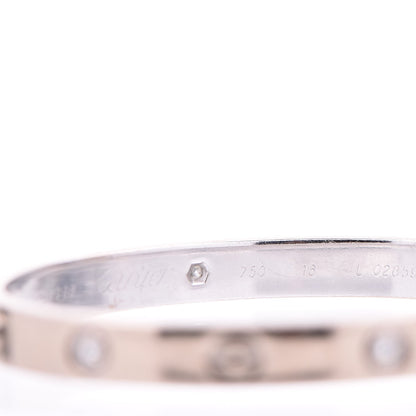 Cartier 18K White Gold 6 Diamond LOVE Bracelet 16 7 of 10