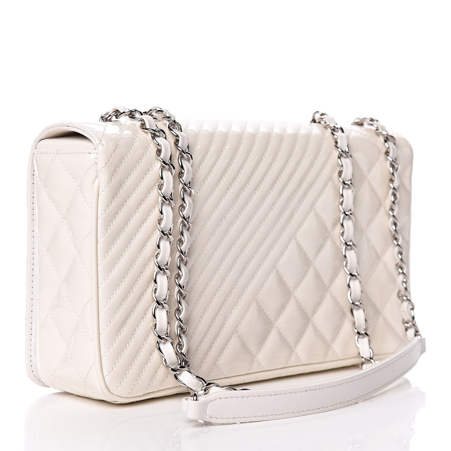 Chanel Glazed Calfskin Quilted Medium Coco Boy Flap White 3 of 11