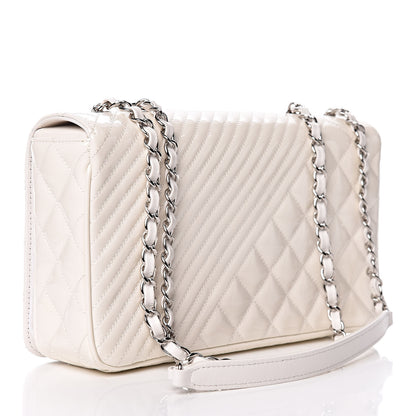 Chanel Glazed Calfskin Quilted Medium Coco Boy Flap White 3 of 11