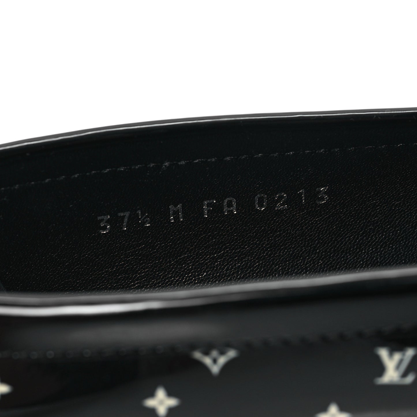 Patent Calfskin Monogram Chess Flat Loafer 37.5 Black