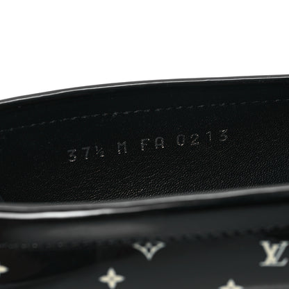 Louis Vuitton Patent Calfskin Monogram Chess Flat Loafer 37.5 Black 8 of 8