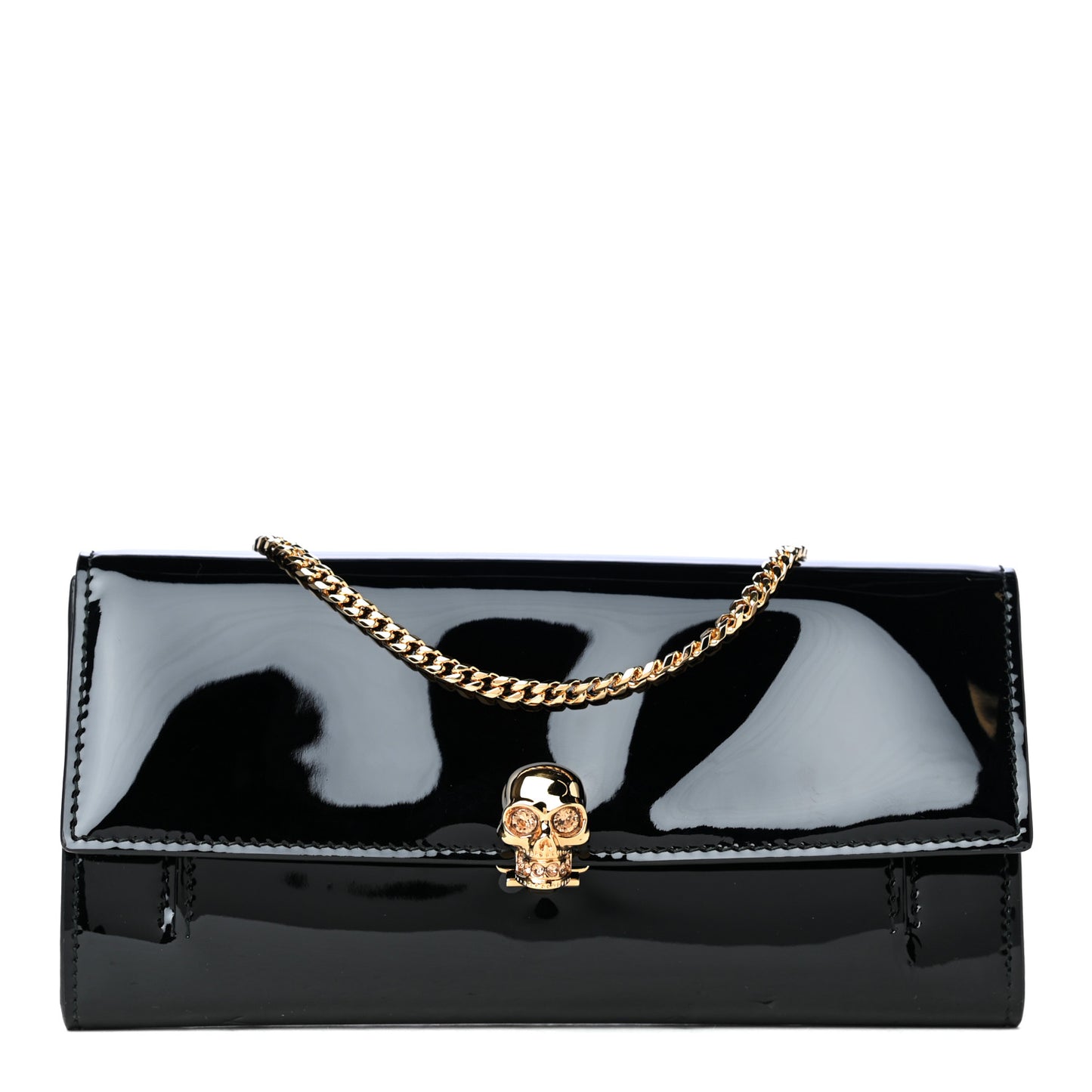 Patent Skull Wallet on Chain Black