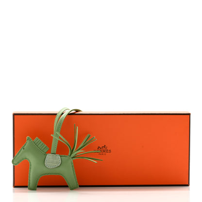 Hermes Milo Lambskin Matte Alligator Touch Grigri Rodeo Horse Bag Charm PM Vert Criquet Vert D'eau 5 of 5