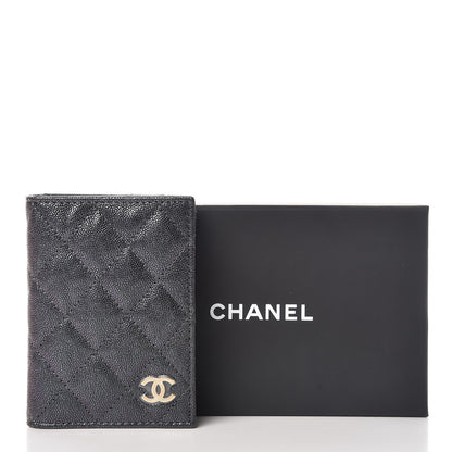 Chanel Iridescent Caviar Quilted Card Holder Wallet Black 10 of 10