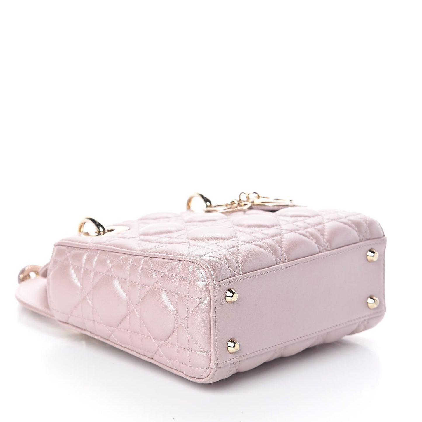 Metallic Lambskin Cannage Mini Lady Dior Lotus
