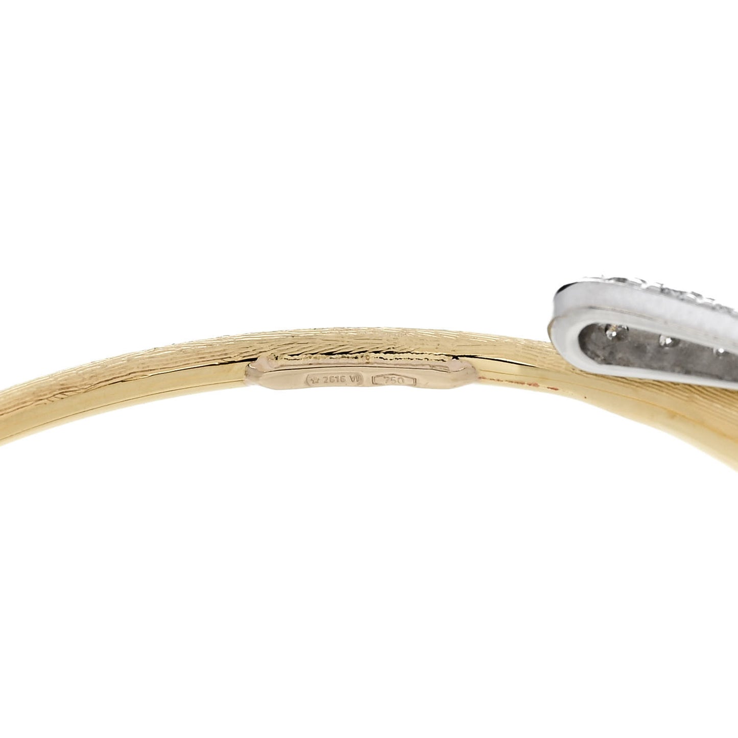 18K Yellow White Gold Diamond Lucia Bangle Bracelet