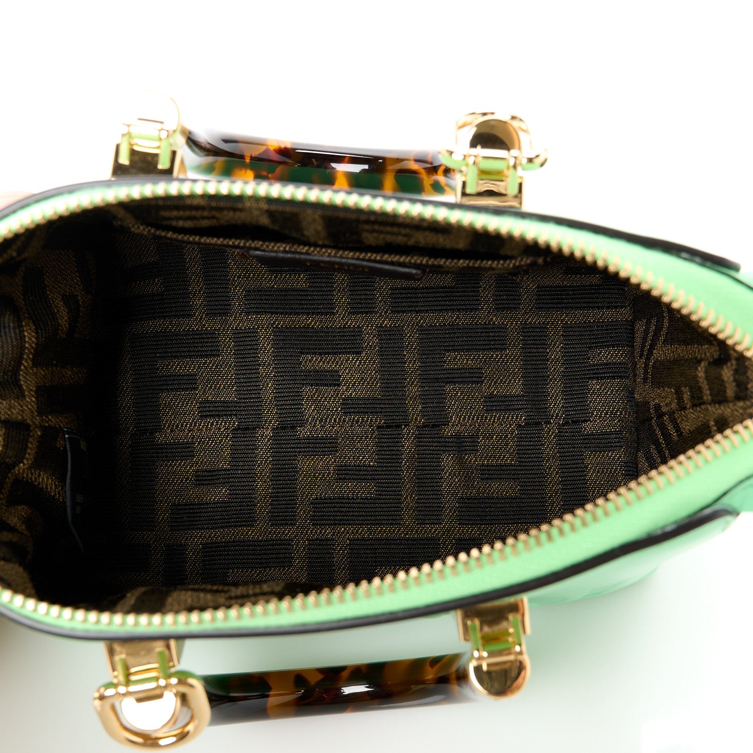 Fendi Vitello King Plexiglass Logo Embossed Mini By The Way Top Handle Boston Bag Edamame 5 of 11
