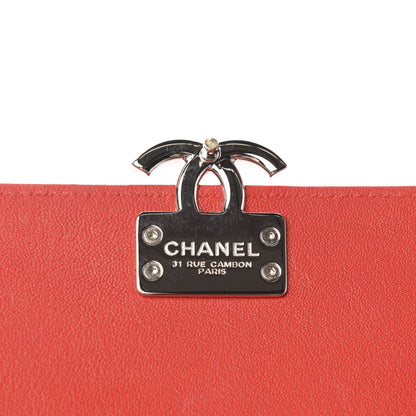 Chanel Grained Calfskin Quilted CC Box Pouch Red 7 of 7