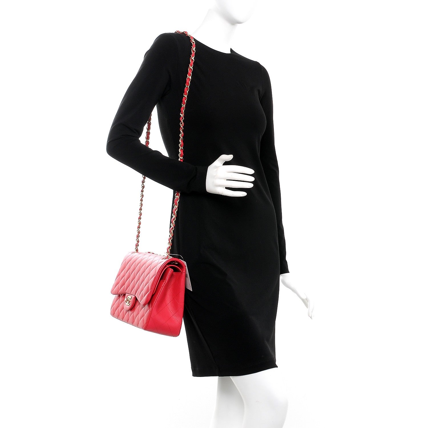 Chanel Lambskin Quilted Jumbo Double Flap Red 2 of 10
