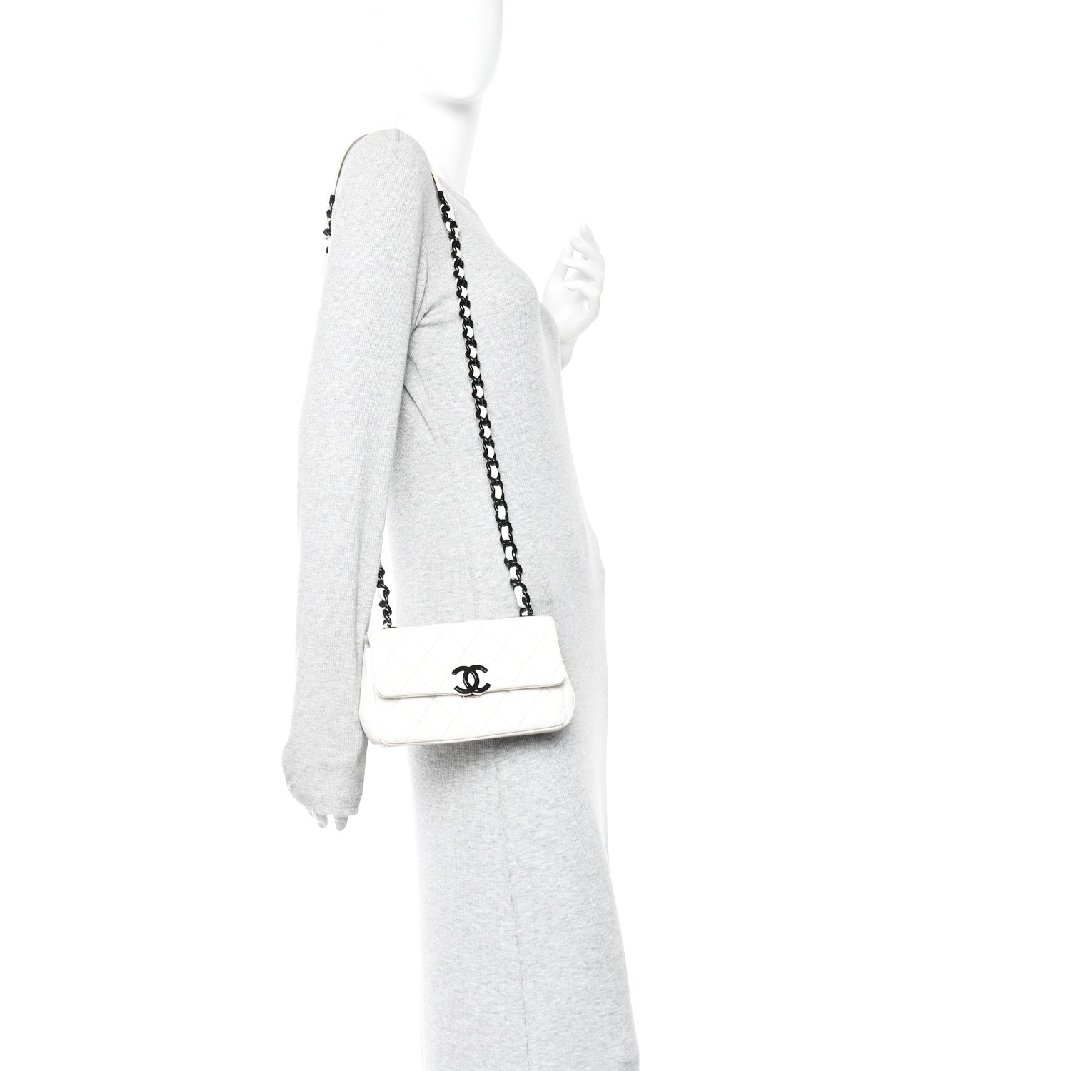 Chanel Caviar Quilted My Everything Small Flap White Black 2 of 12
