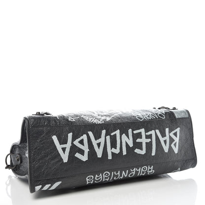 Balenciaga Agneau Arena Graffiti All Over Classic Hardware City Gris Fossile White 4 of 10